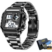 Resim Hanyang Tüm Siyah Lıge Marka Erkekler Dijital Saat Şok Askeri Spor Saatler Moda Su Geçirmez Elektronik Kol Saati Erkek Reloj Inteligente Hombre (Yurt Dışından) 