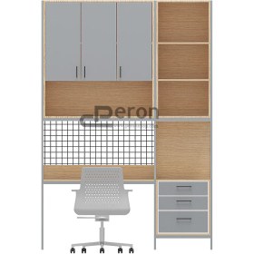 Resim Depo Geniş Personel Masası - gri (Ral 7040) / meşe/gri / 120cm 