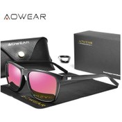 Resim Aowear Hd Polarize Gece Görüş Gözlüğü Kadınlar İçin Kare Sarı Gece Sürüş Aowear Mirror Pink Altın 