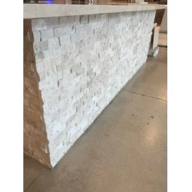 Resim Markataş 5X10Cm Klasik Doğal Taş Traverten Patlatma Mozaik Duvar Kaplama 