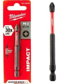 Resim 2 Adet Milwaukee Bits Uç Ph2 90 MM Shockwave Made İn Germany 