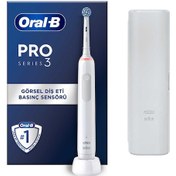 Resim Oral-B Pro 3500 Elektrikli Beyaz Diş Fırçası + Seyahat Kabı 