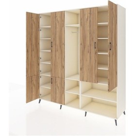 Resim Kronos Dolap 15 Raflı 5 Kapaklı Tek Askılı 220x59x243 Aytaşı-çam/aytaşı Atlas Çam/aytası - Aytası 