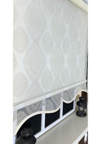 Resim Çift Mekanizmalı Ekru Tül Perde Ve Ekru Stor Perde Stb45240-v108 