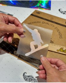 Resim Bay Etiket HLG29V2 Hologram Snowboard Silueti Etiketi 