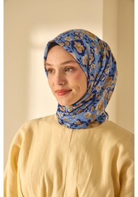 Resim Silk Home Soft Eşarp 73090-17 Çivit Mavi, Vizon, Gold, Gök Mavi 