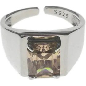 Resim Foxanry Gümüş Kadın Yüzük - Hip Hop Vintage Parti Takısı, Pembe/sarı Zirkondistribüt R Garantili 