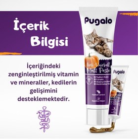 Resim PUGALO Hairball Malt Paste Kediler Için Tüy Yumağı Önleyen Vitamin Katkılı Malt Macun 100 ml 