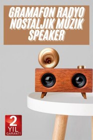 Resim Genel Markalar Gramafon Nostaljik Radyo Yüksek Ses Kalitesi USB TF Kart Aux 