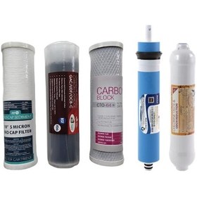 Resim E-water Su Arıtma Cihazı Filtresi 5'li Filtre Seti Çift Karbonlu 