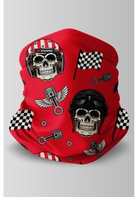 Resim Redro Motorcu Buff Maske Outdoor Boyunluk Unisex Bandana Kırmızı 
