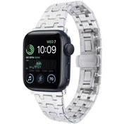Resim iOs Watch Uyumlu Se İçin 40mm Çift T Paslanmaz Çelik Saat Bandı Gümüş 