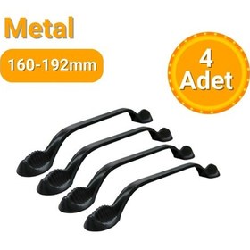 Resim 4 Adet Aras Mat Siyah Metal Mobilya Kulpu 160mm - 192mm Mat Siyah 