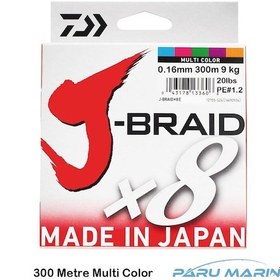 Resim Daiwa J-Braid X8 Multi Color 300 Mt. 0.16Mm 9Kg. Ip Misina 