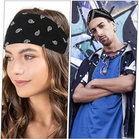 Resim GEEHUA 2 adet bandana erkek bayan, 55 x 55 cm boyunluk, şal deseni, kadın ve erkek, bandana bez, baş örtüsü, baş örtüsü, bisikletçiler, motosiklet ve erkekler için 
