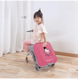 Resim Çocuk Seyahat Valizi, Oturaklı, 35l Kabin Boyu, Renkli Ve Eğlenceli, Tucklebery Kids Pembe Açık Pembe 