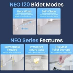 Resim Bidet Neo 120 Kendini Temizleyen Mekanik Tuvalet Bidesi, Mavi/beyaz 