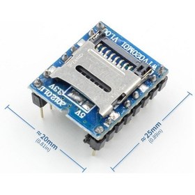 Resim Wtv020 Mini Mp3 Wav Player Modülü Micro Sd 1 G TF Kart Ses Müzik Çalma Kartı16 Bit Pwm Dac 3 W Hoparlör Uart Haberleşme 6 Buton 