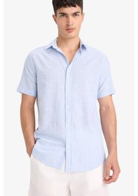 Resim Defacto Pamuklu Kısa Kollu Gömlek F6335ax25smbe429 Mavi 