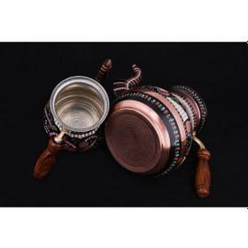 Resim Erzincan El İşlemeli Bakır Çaydanlık No:1 Mineli Çok Renkli 