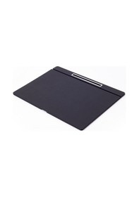 Resim Turgut Office Deri Kapaklı Masa Sümeni Siyah Krom Detaylı 50 x 35 CM 