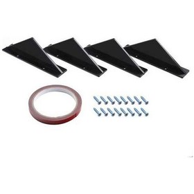 Resim Pazly 4 Adet Araba Arka Tampon Köpekbalığı Yüzgeci Spoiler, Siyah Düz Tasarım 