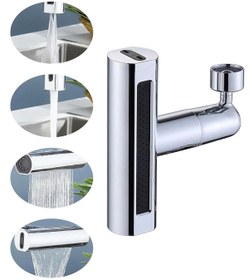 Resim Soillium Oynar Başlıklı 4 Fonksiyonlu Musluk Başlığı Turbo Esnek Ayarlanabilir Perlatör Batarya Lavabo Ucu 