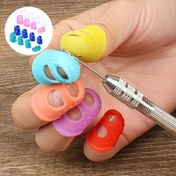 Resim 5/10 adet Silikon Parmak Koruyucuları ve Yüksük Tutacakları - Dikiş, Gitar Çalma, Para Sayma için Ergonomik Parmak Koruyucuları - Dayanıklı, Rahat Çok Renkli Set (Mavi, Pembe, Kırmızı, Sarı, Yeşil, Mor) 
