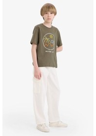 Resim DeFacto Erkek Çocuk Wide Leg Standart Paça Gabardin Pantolon E1586A825SMER77 