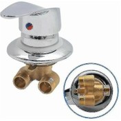 Resim Batarya Duş Kabini Pirinç Duş Musluğu Çıkış Yönlendirici Krom Duş Bataryası G12 Konnektörü Soğuk Ve Sıcak Su Bataryası Duş Uyumlu Banyo 