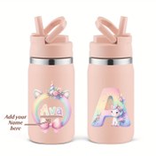 Resim 1 Paket Emode 12oz Çift Duvarlı Paslanmaz Çelik Su Şişesi 3D Basılı Tek Boynuzlu At Tasarımı ve Kişiselleştirilmiş İsimli - Sızdırmaz, BPA İçermez, İçecekleri Saatlerce Sıcak/Soğuk Tutar, Noel, Cadılar Bayramı, Juneteenth için Mükemmel Hediye, Seyahat İçecek Kabı | Eğlenceli İçecek Kabı | Sızdırmaz Tasarım, Yalıtımlı Su Şişeleri 