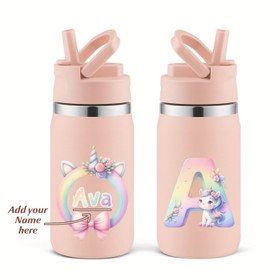 Resim 1 Paket Emode 12oz Çift Duvarlı Paslanmaz Çelik Su Şişesi 3D Basılı Tek Boynuzlu At Tasarımı ve Kişiselleştirilmiş İsimli - Sızdırmaz, BPA İçermez, İçecekleri Saatlerce Sıcak/Soğuk Tutar, Noel, Cadılar Bayramı, Juneteenth için Mükemmel Hediye, Seyahat İçecek Kabı | Eğlenceli İçecek Kabı | Sızdırmaz Tasarım, Yalıtımlı Su Şişeleri 
