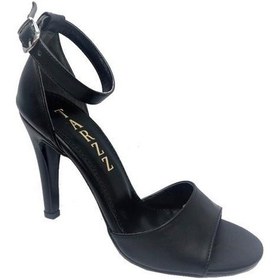 Resim Tarzz 3911 Deri Sivri Uzun Topuklu Fashion Kadın Sandalet Siyah 