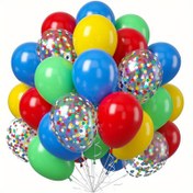 Resim 45 adet Renkli Yeşil, Kırmızı, Sarı ve Mavi Balonlar - 25.4cm Lateks Helium Balonlarlar Doğum Günleri, Düğünler, Duşlar ve Partiler için - Dayanıklı Emülsiyon, Elektrik Gerektirmez, Kutlama Balonları|Konfeti Balonları|Kolay Şişirme Balonları 
