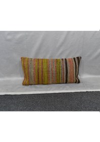 Resim Zehra Abla Halı Yeni El Dokuma Dekoratif Lumbar Kilim Kırlent Yastık Kılıfı 6161 
