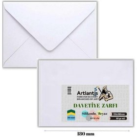 Resim Zarf 13x18 Davetiye Zarfı Beyaz 250'li 1 Paket Artlantis Beyaz Da 