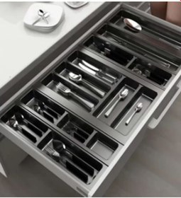 Resim Eco Lüx Modül Kaşıklık Antrasit 55x49 Cm Acero-20354 Antik Beyaz 