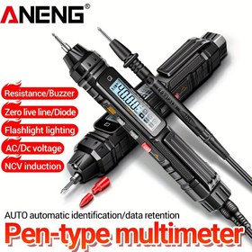 Resim ANENG A3005 Dijital Multimetre Kalem Tipi 4000 Sayım Profesyonel Ölçer Temassız Otomatik AC / DC Gerilim Ohm Diyot Test Cihazı, Pil Olmadan 