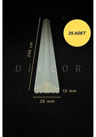 Resim Diecor Dekoratif Boyanabilir 25 Adet 2,5 Cm Polistren Duvar Çıtası Beyaz 2,5 Cm Model:xa222 