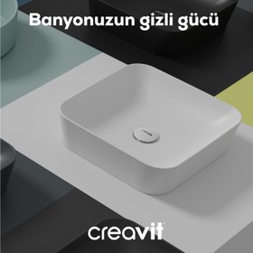 Resim Lavabo Sifon Başlığı Pop-Up Taşmasız Mat Beyaz 