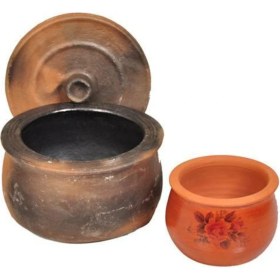 Resim Teknotrust Toprak El Yapımı Küçük Boy Güveç 3-4 Kişilik Kapak Hediyeli 