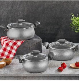 Resim Papilla Fred Granit Güveç Tencere Set 14-16-18 Cm 