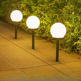 Resim 6 adet Güneş Küresi Işıkları Dış Mekan - Siyah Tabanlı, Enerji Verimli LED Peyzaj Aydınlatması, Bahçe, Yol, Çim için Su Geçirmez ve Toz Geçirmez - 40W Güneş Şarj, Yarı-Flush Montaj, Uzaktan Kumanda Yok, Bahçe Işıkları Dış Mekan 