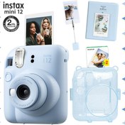 Resim Fujifilm Instax Mini 12 Beyaz Fotoğraf Makinesi - 20'li Film - Kıskaçlı Stand - Mini Albüm ve Silikon Kılıf Seti Fujifilm