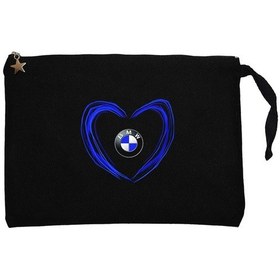 Resim BMW Heart LogoSiyah Clutch Astarlı Cüzdan / El Çantası Siyah 