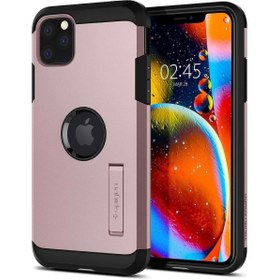 Resim Spigen iPhone 11 Pro Max ile Uyumlu Kılıf Tough Armor Rose Gold 