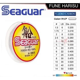 Resim Seaguar Fune Harisu 100mt 0,52mm %100 Fluoro Carbon Misina 