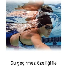 Resim Özel Üretim Silikon Su Geçirmez Kaymaz Yüzücü Deniz Ve Havuz Elastik Yüzme Şapkası Bonesi 2'li Set Çok Renkli 