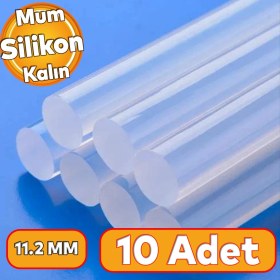 Resim Badem10 Kalın 10 Adet Mum Silikon 11.2 mm Çubuk Sıcak Silikon Hobi Süs Hediyelik Eşya Maket Yapıştırma 