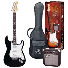 Resim SX SE1 SK 3/4 BK Elektro Gitar Seti (Siyah) 